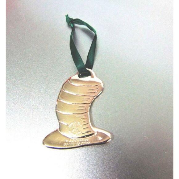 Dr Suess Cat In The Hat Christmas Ornament Silver Plate Tall Magic Hat New Box - Picture 3 of 4